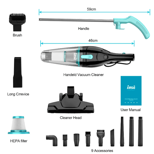 INSE R3S Corded Vacuum Cleaner With Strong Suction For Home And Car Cleaning 1