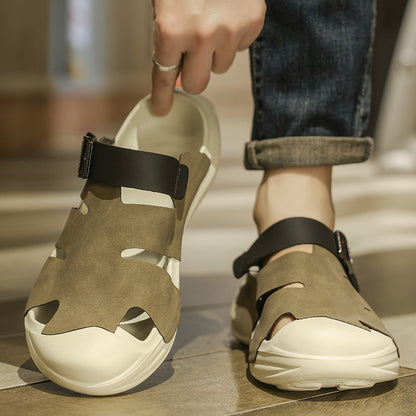 Mens Shoes, Summer Sandals for Men, Comfy Garden Clogs, Indoor Wrapped Toe, Closed Toe, Non-Slip Slippers