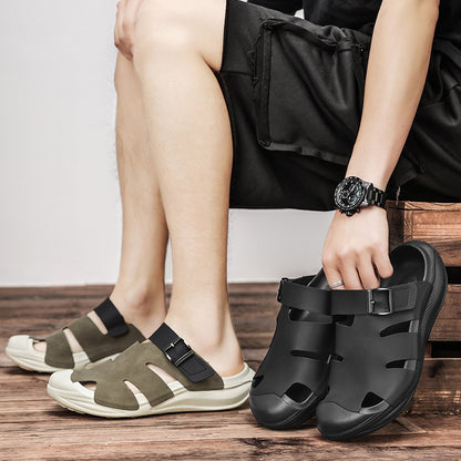 Mens Shoes, Summer Sandals for Men, Comfy Garden Clogs, Indoor Wrapped Toe, Closed Toe, Non-Slip Slippers