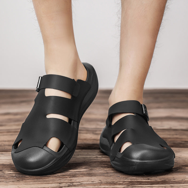 Mens Shoes, Summer Sandals for Men, Comfy Garden Clogs, Indoor Wrapped Toe, Closed Toe, Non-Slip Slippers