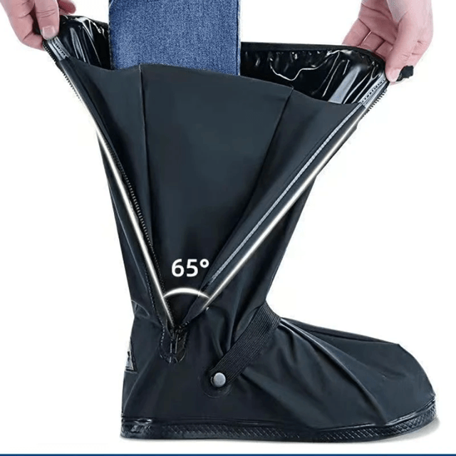 Waterproof Rain Boot Shoe Covers With High Top Protection And Reflective Design 1