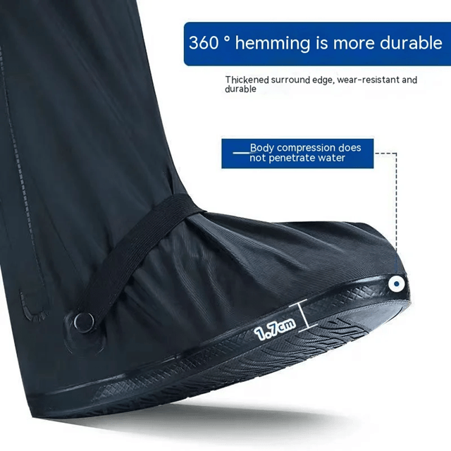 Waterproof Rain Boot Shoe Covers With High Top Protection And Reflective Design 3