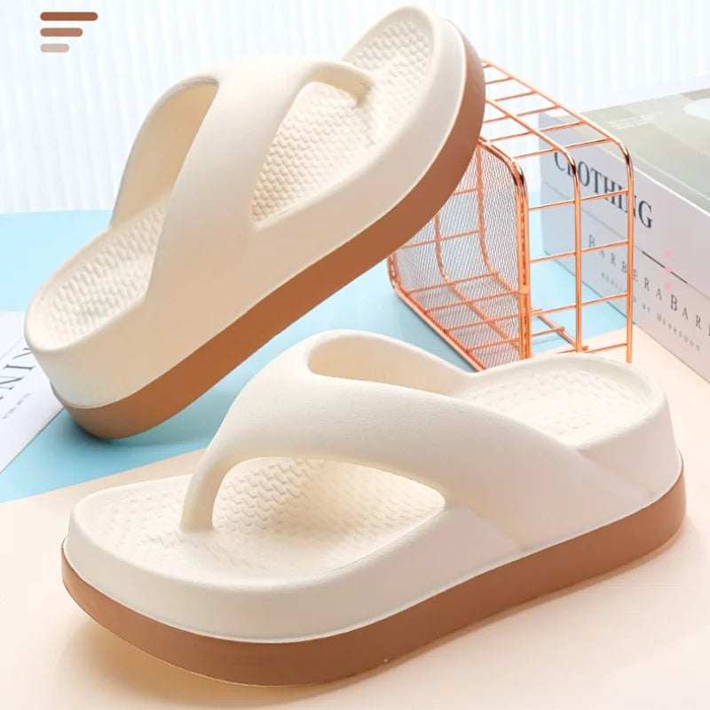 Casual Platform Sandals for Women, Popular Design Flip Flops Trend, Non-slip Outdoor Slippers, Unique Features Flat