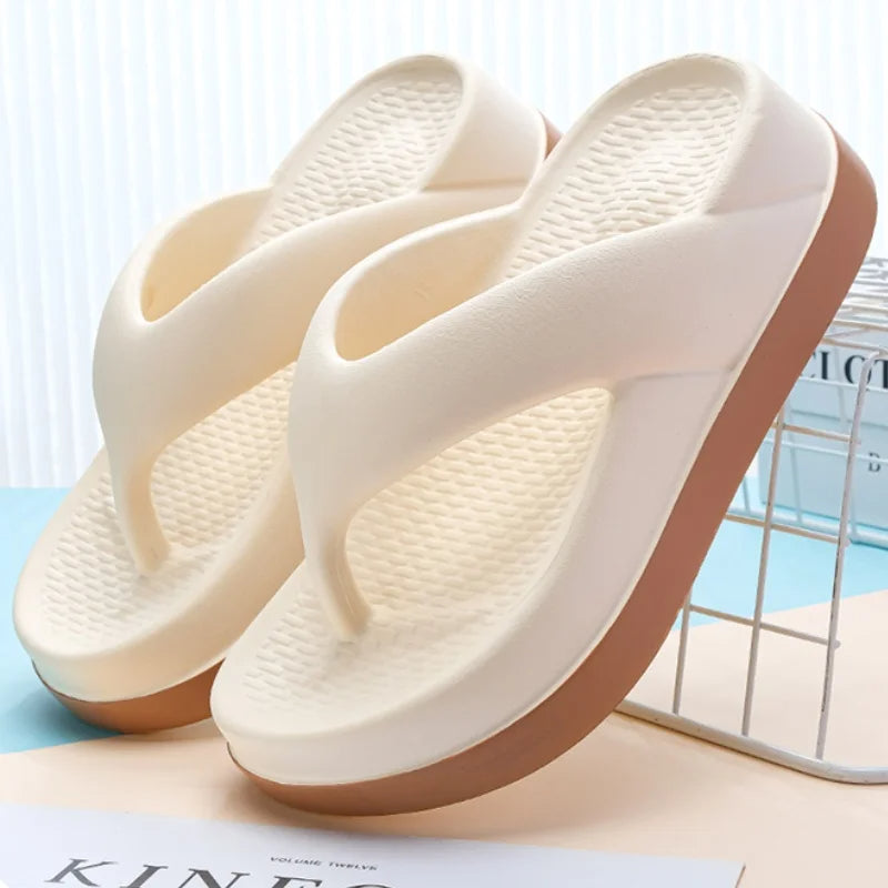 Casual Platform Sandals for Women, Popular Design Flip Flops Trend, Non-slip Outdoor Slippers, Unique Features Flat