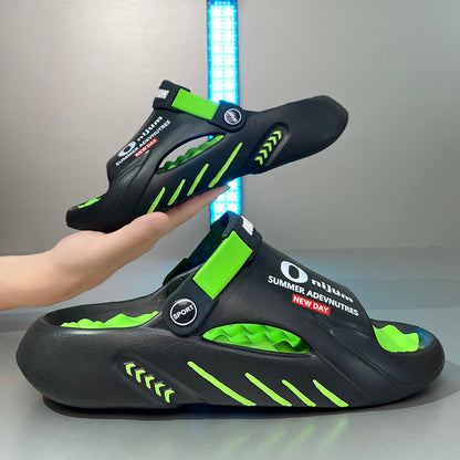 Mens Massage Slippers Summer, Indoor Outdoor Sandals, Beach Casual Shoes, Soft Comfortable Sole Slides, Lightweight Men