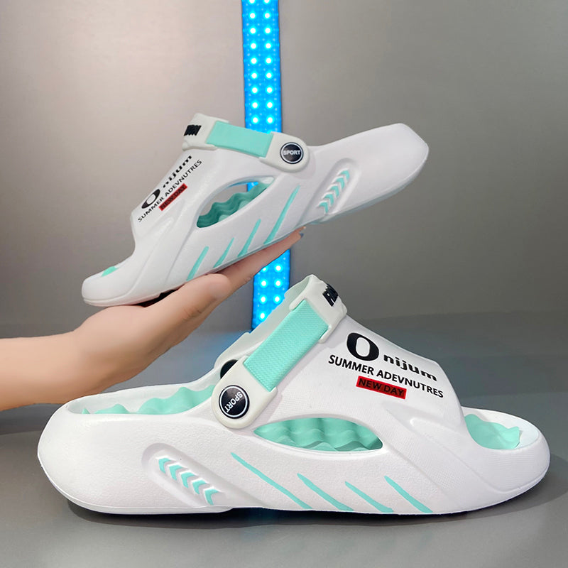 Mens Massage Slippers Summer, Indoor Outdoor Sandals, Beach Casual Shoes, Soft Comfortable Sole Slides, Lightweight Men