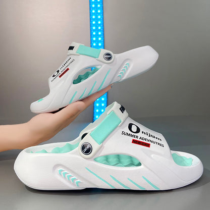 Mens Massage Slippers Summer, Indoor Outdoor Sandals, Beach Casual Shoes, Soft Comfortable Sole Slides, Lightweight Men