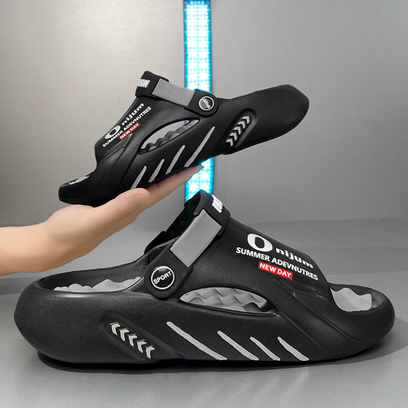 Mens Massage Slippers Summer, Indoor Outdoor Sandals, Beach Casual Shoes, Soft Comfortable Sole Slides, Lightweight Men