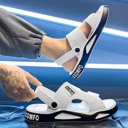 Summer Mens Slippers, EVA Light Sandals, Thick-soled Beach Shoes, Non-slip Adult Open-toe Sandals for Outdoor Wear