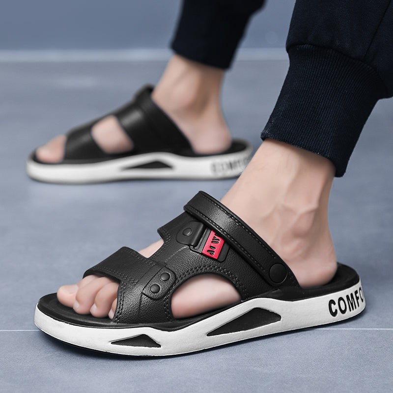 Summer Mens Slippers, EVA Light Sandals, Thick-soled Beach Shoes, Non-slip Adult Open-toe Sandals for Outdoor Wear