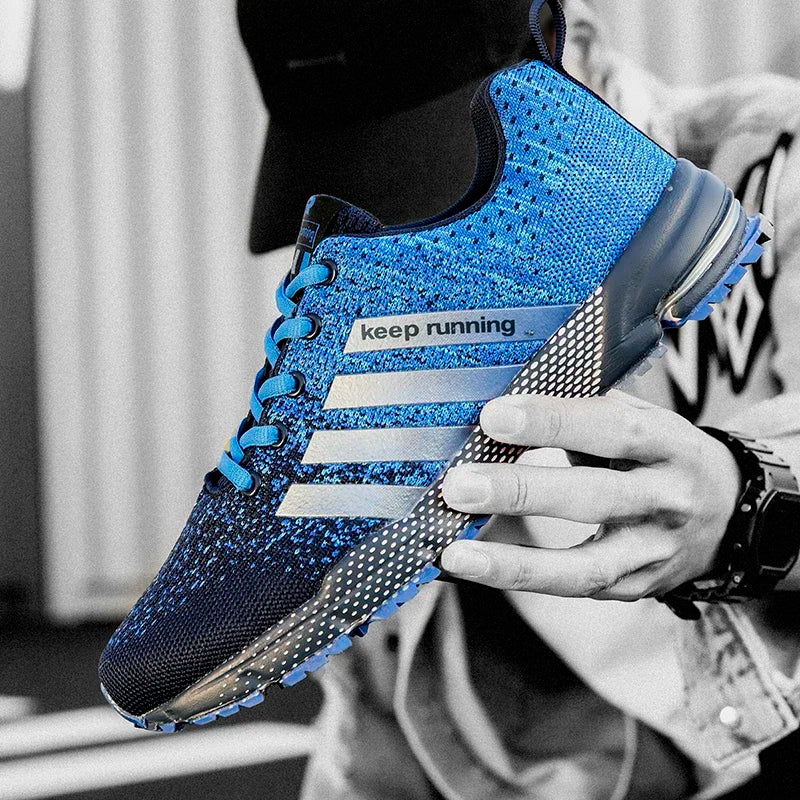 Fashion Men Sneakers, Breathable Mesh Comfortable Black Sports Shoes, Outdoor Casual Running Mens Shoe, Anti-Slip