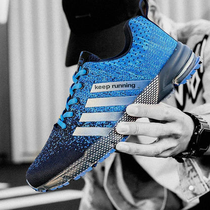 Fashion Men Sneakers, Breathable Mesh Comfortable Black Sports Shoes, Outdoor Casual Running Mens Shoe, Anti-Slip