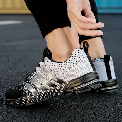 Fashion Men Sneakers, Breathable Mesh Comfortable Black Sports Shoes, Outdoor Casual Running Mens Shoe, Anti-Slip