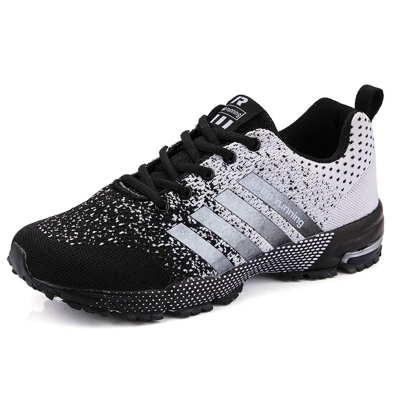 Fashion Men Sneakers, Breathable Mesh Comfortable Black Sports Shoes, Outdoor Casual Running Mens Shoe, Anti-Slip