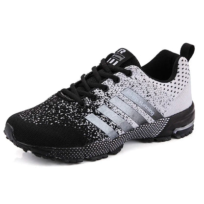 Fashion Men Sneakers, Breathable Mesh Comfortable Black Sports Shoes, Outdoor Casual Running Mens Shoe, Anti-Slip