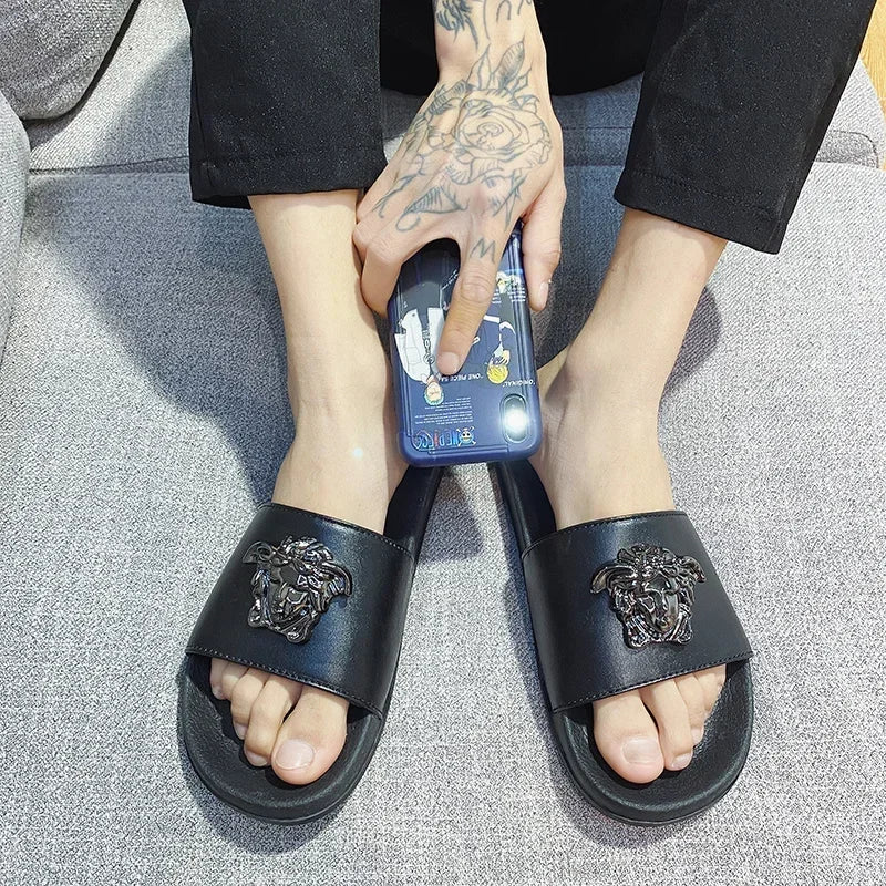 Mens Ultra Soft Slippers, Casual Summer Slides, Non-slip Wear-resistant Sandals, Indoor Outdoor Brand Man Summer Slipper