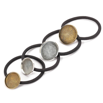 DIY Jewelry Making Bases,10pcs Multi Size Copper Cabochon Settings for Handmade Hair Accessories,Scrunchies and Headband