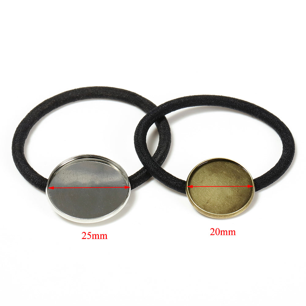 DIY Jewelry Making Bases,10pcs Multi Size Copper Cabochon Settings for Handmade Hair Accessories,Scrunchies and Headband