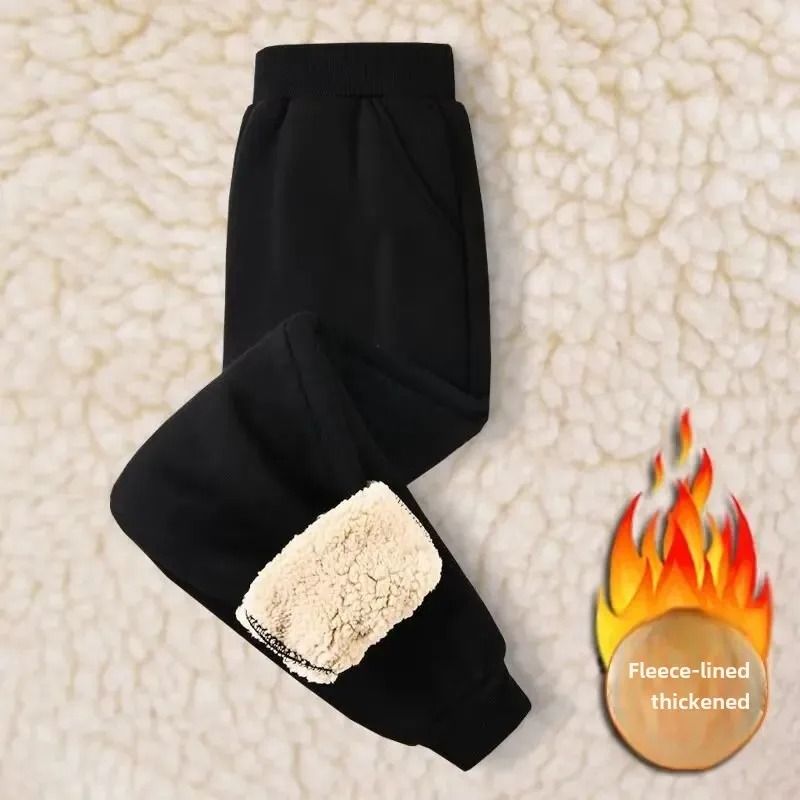 Kids Fleece Lined Warm Sports Pants Casual Winter Trousers 1