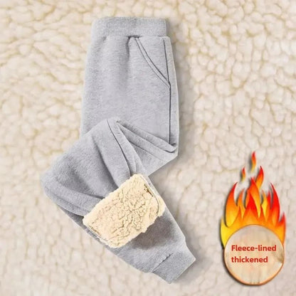 Kids Fleece Lined Warm Sports Pants Casual Winter Trousers 2