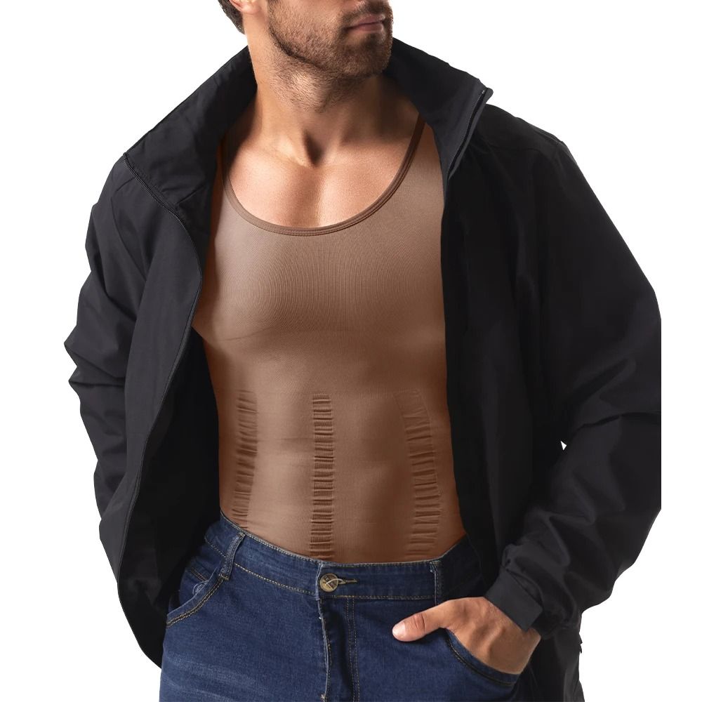 Mens Compression Shaper Vest Slim Fit Sleeveless Tummy Control Top 5