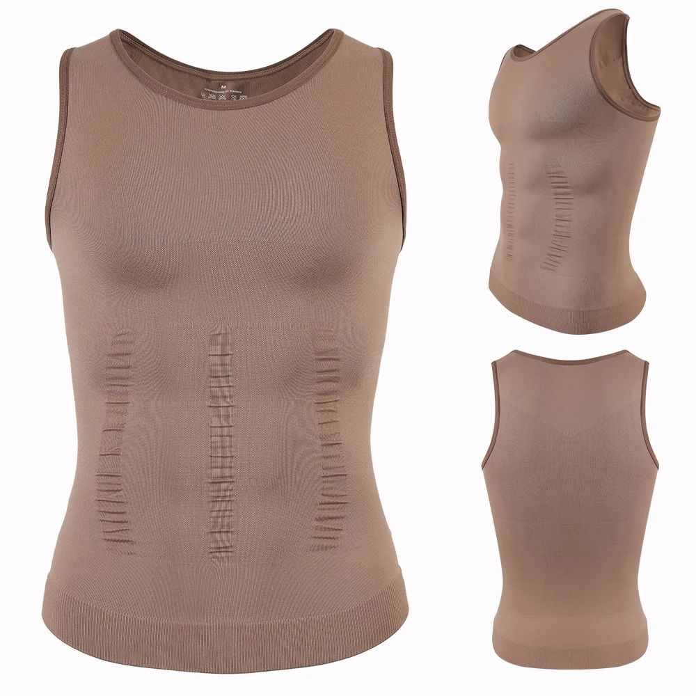 Mens Compression Shaper Vest Slim Fit Sleeveless Tummy Control Top 7