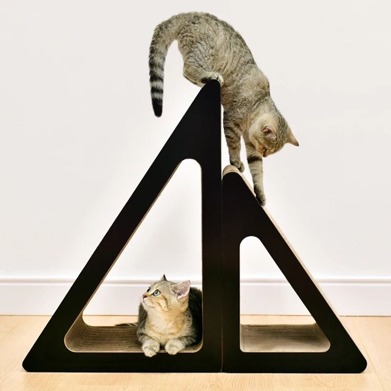 Triangular Cat Scratching Board Corrugated Cardboard Vertical Cat Scratcher 3