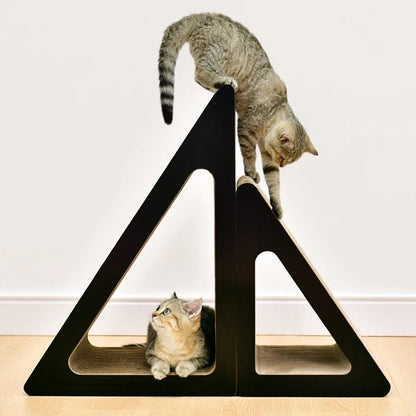 Triangular Cat Scratching Board Corrugated Cardboard Vertical Cat Scratcher 3