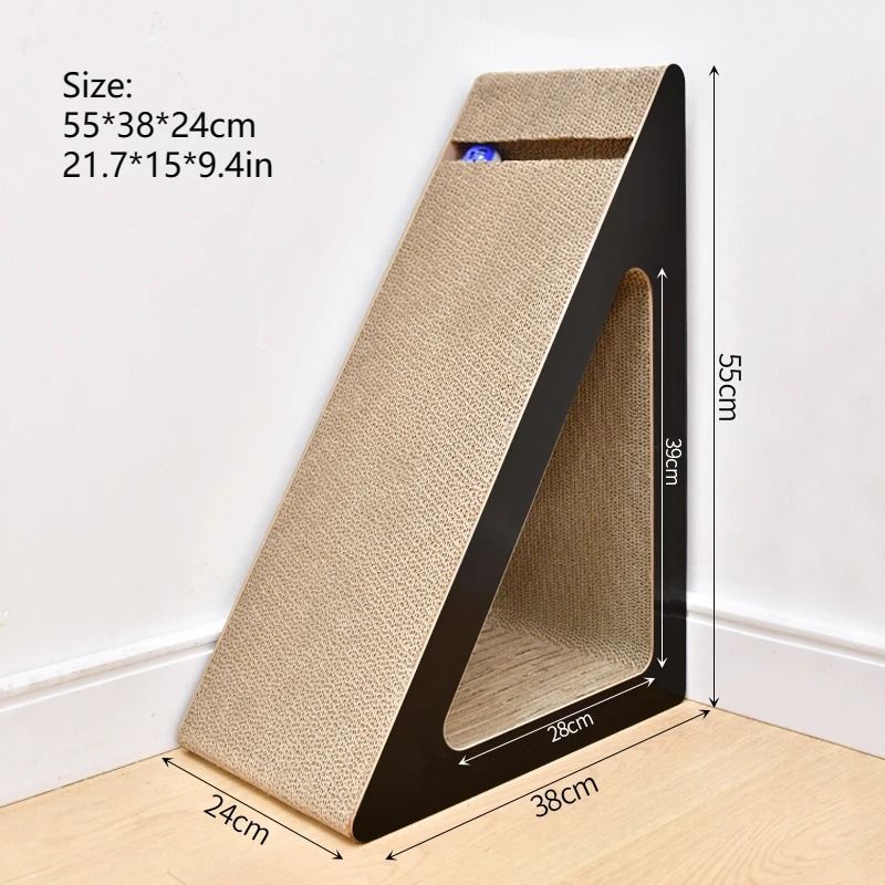 Triangular Cat Scratching Board Corrugated Cardboard Vertical Cat Scratcher 6