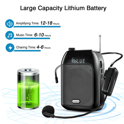 Bluetooth Wireless Voice Amplifier With Microphone Portable Speaker For Teaching And Tours 1