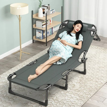 Summer Outdoor Rollaway Bed With Cotton Padded Recliner 6