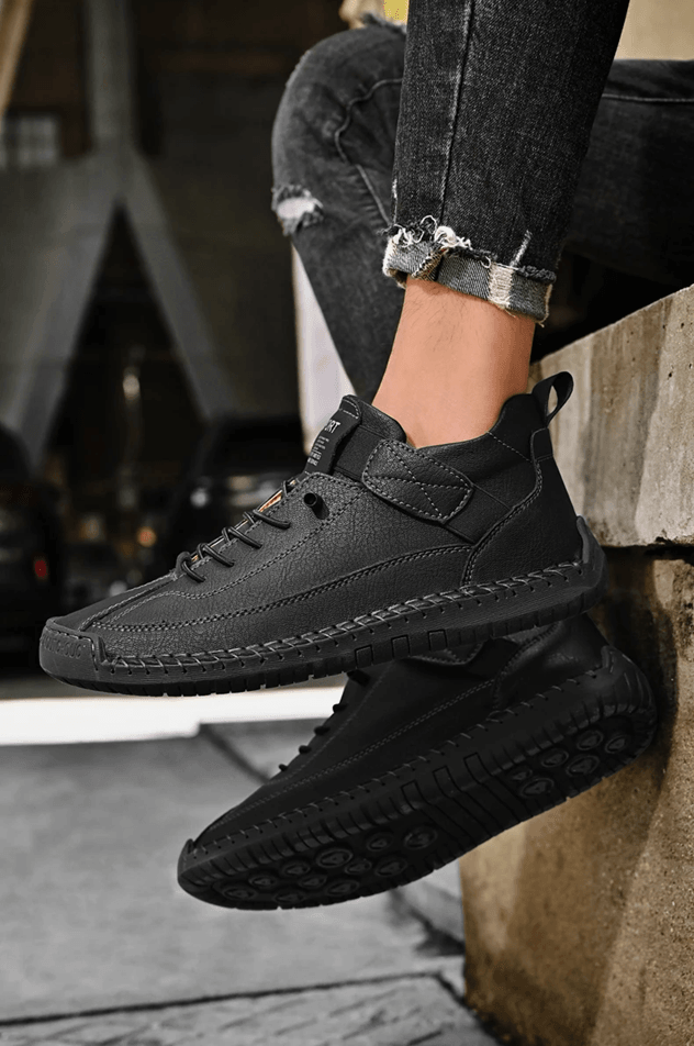Handmade Leather Slip On Loafers For Men Casual Breathable Moccasins 3