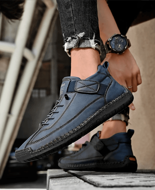 Handmade Leather Slip On Loafers For Men Casual Breathable Moccasins 2