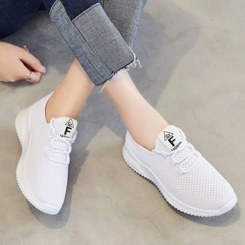 Summer Casual Flats Shoes For Women Breathable Mesh Lightweight Sneakers 3