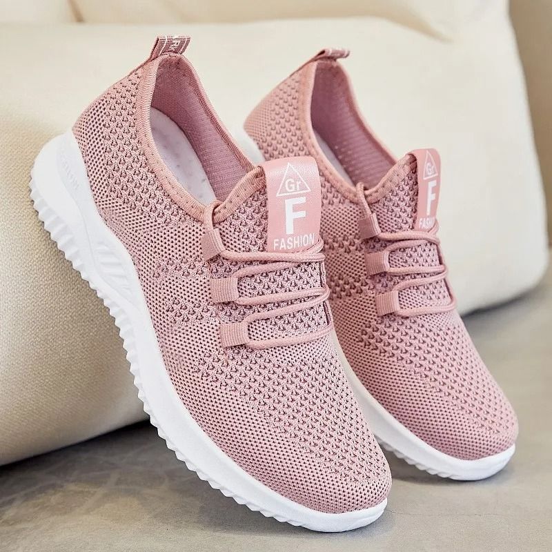 Summer Casual Flats Shoes For Women Breathable Mesh Lightweight Sneakers 4