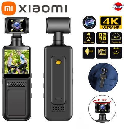 8K HD Handheld Pocket Camera Rotating Mini Portable Camera with Night Vision