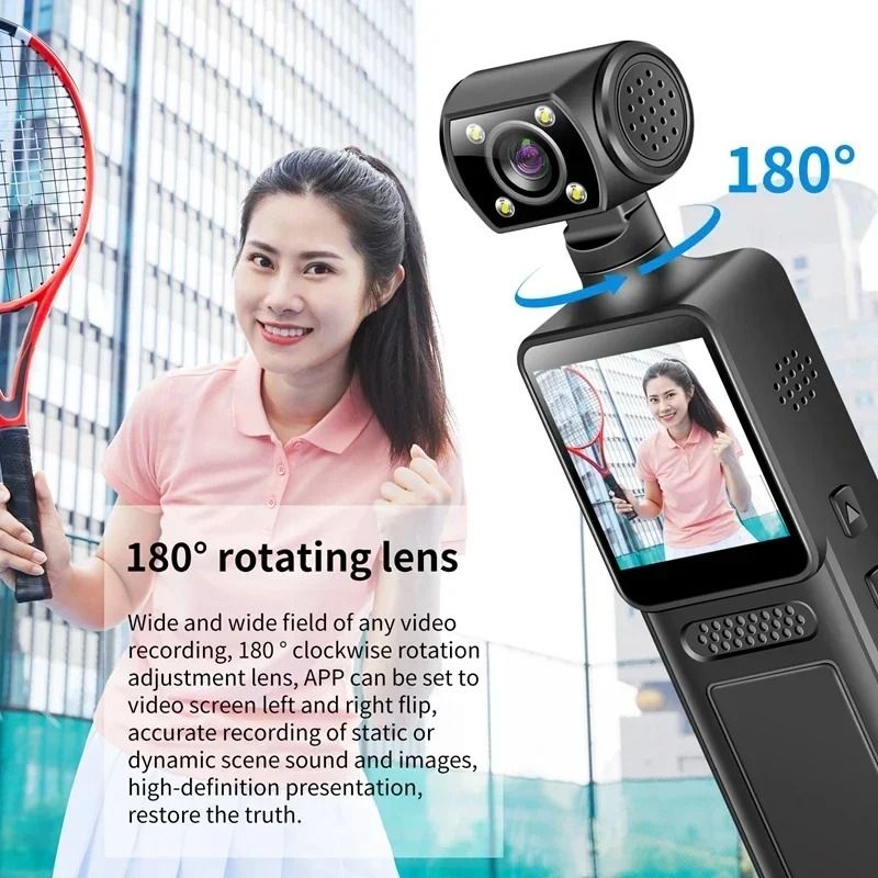 8K HD Handheld Pocket Camera Rotating Mini Portable Camera With Night Vision 4