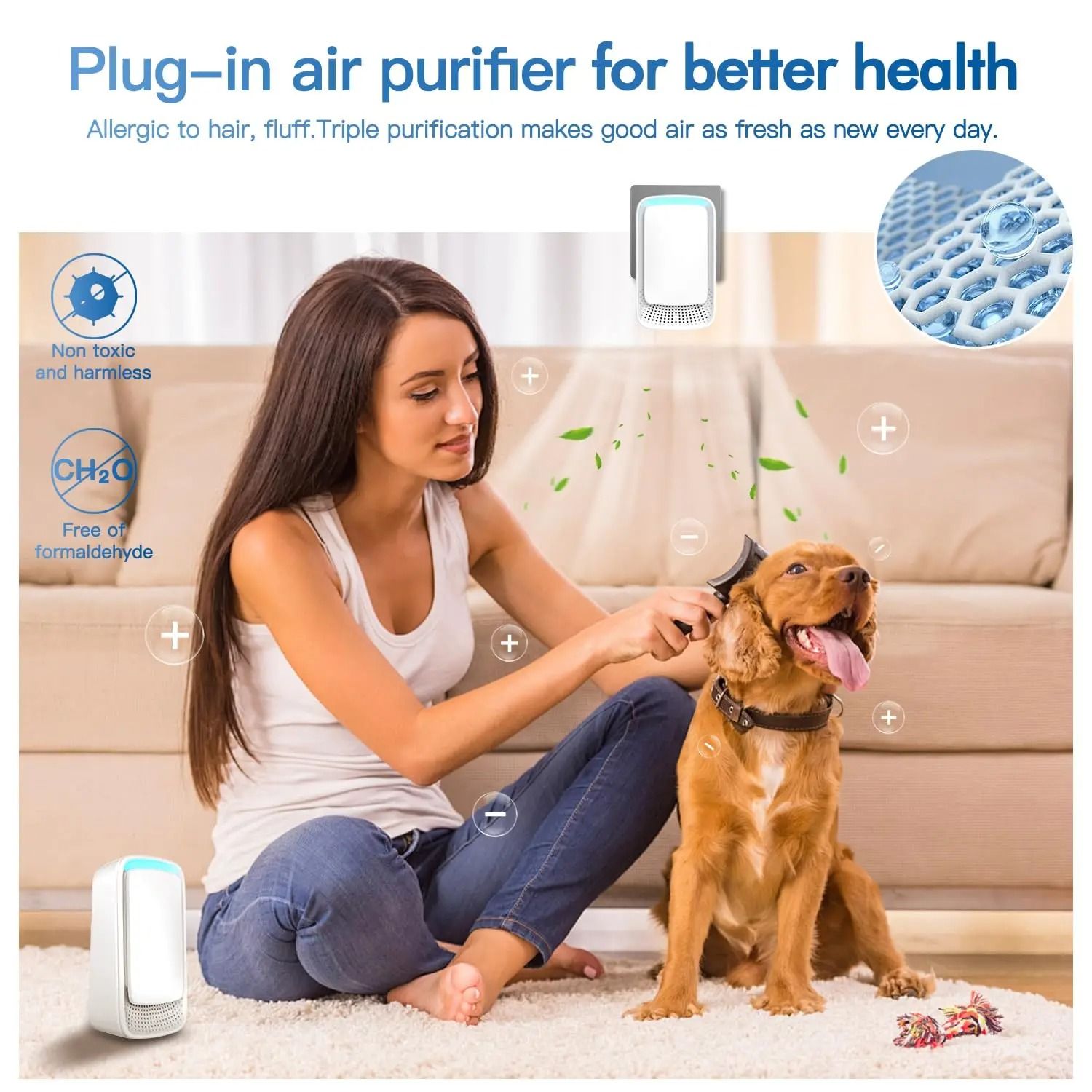Plug In Air Purifier Ionizer With Negative Ion Technology For Quiet Home Air Cleaning 5