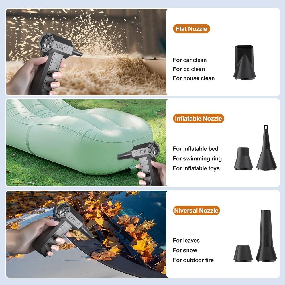 Type C Charging Turbo Jet Fan Portable Air Duster For Car Cleaning 3