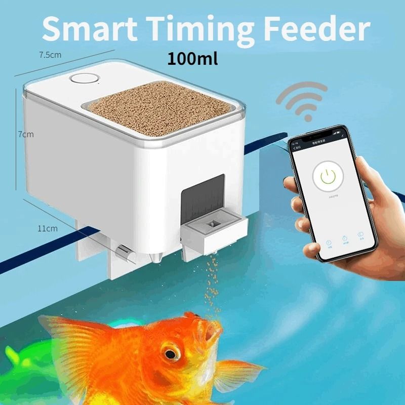 Automatic Aquarium Fish Feeder Smart WiFi App Control Voice Remote Fish Tank Feeding Dispenser 7
