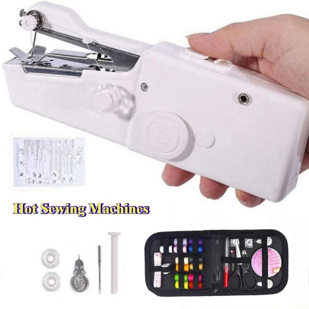 Portable Electric Sewing Machine Handheld Mini DIY Sewing Tool for Home and Apparel Crafts