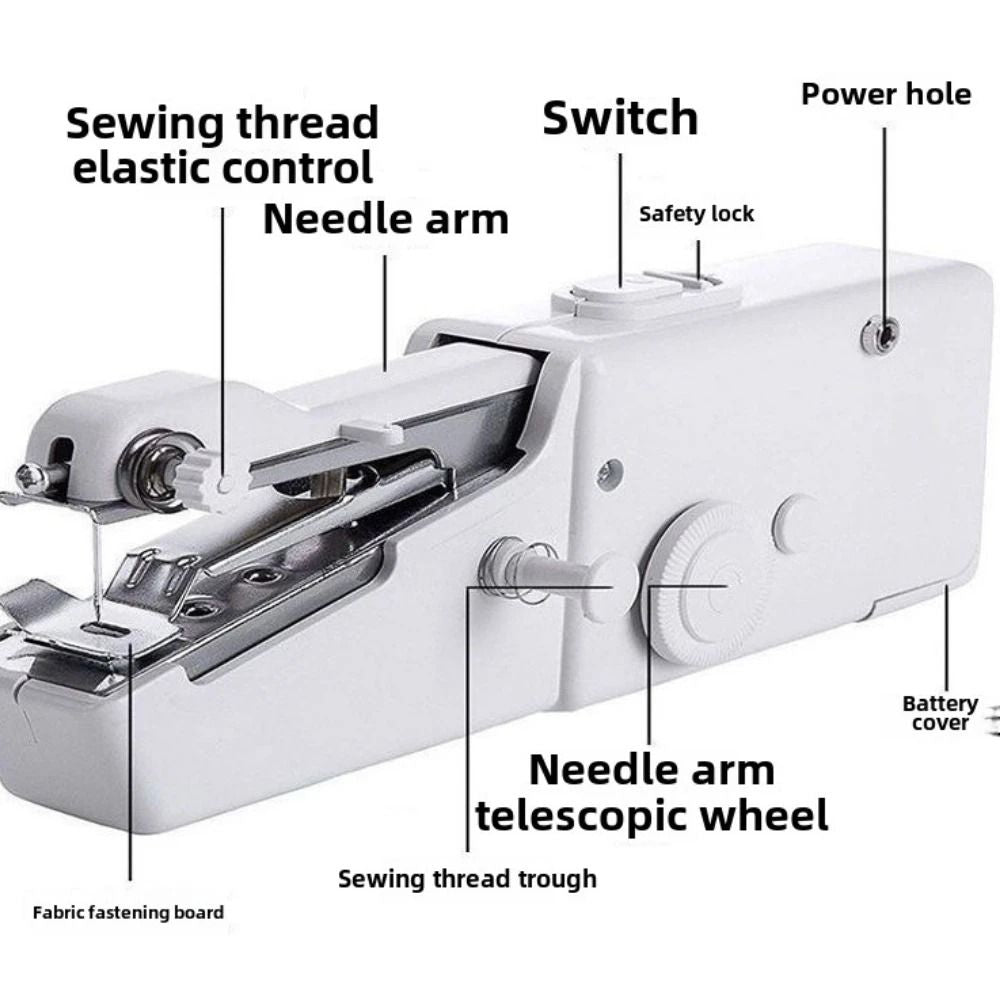 Portable Electric Sewing Machine Handheld Mini DIY Sewing Tool For Home And Apparel Crafts 3