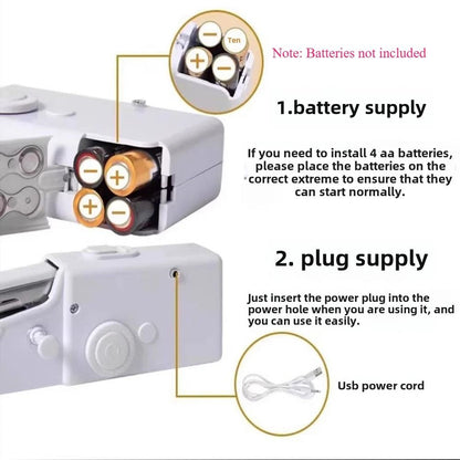Portable Electric Sewing Machine Handheld Mini DIY Sewing Tool For Home And Apparel Crafts 4