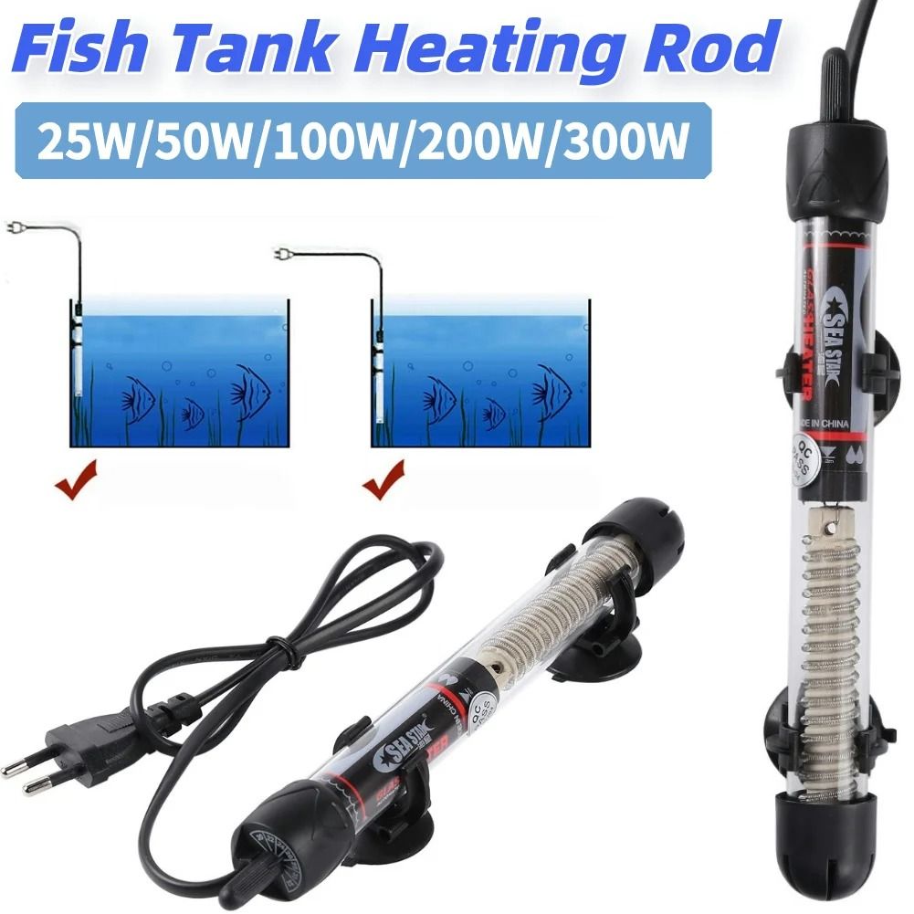 Aquarium Fish Tank Heater Adjustable Thermostat Rod 25W–300W