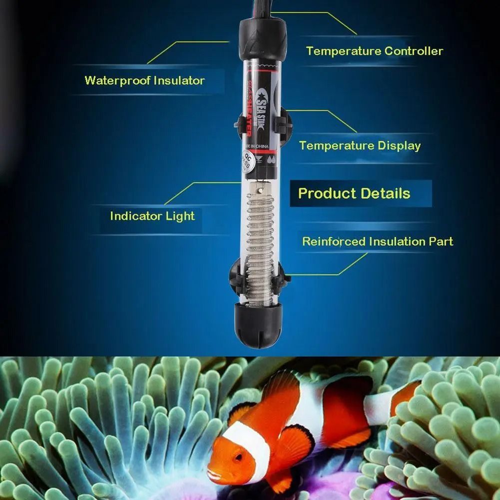 Aquarium Fish Tank Heater Adjustable Thermostat Rod 25W300W 1