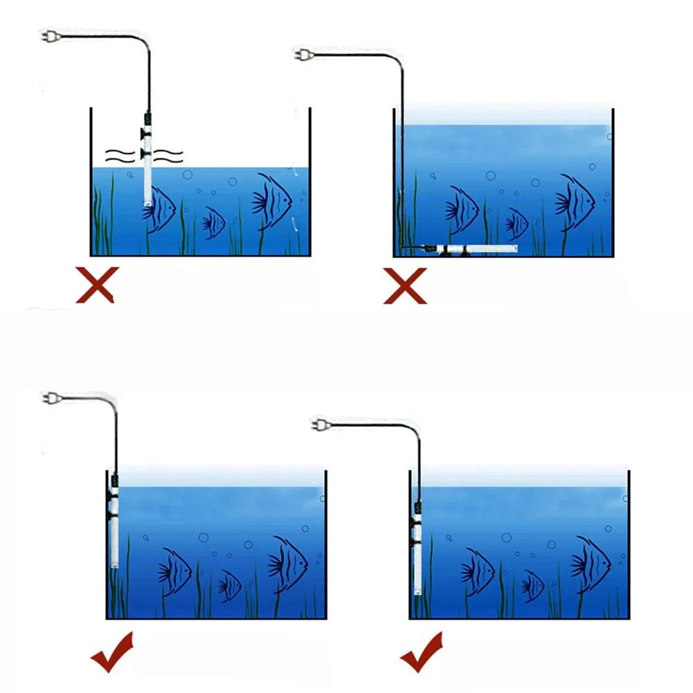 Aquarium Fish Tank Heater Adjustable Thermostat Rod 25W300W 5