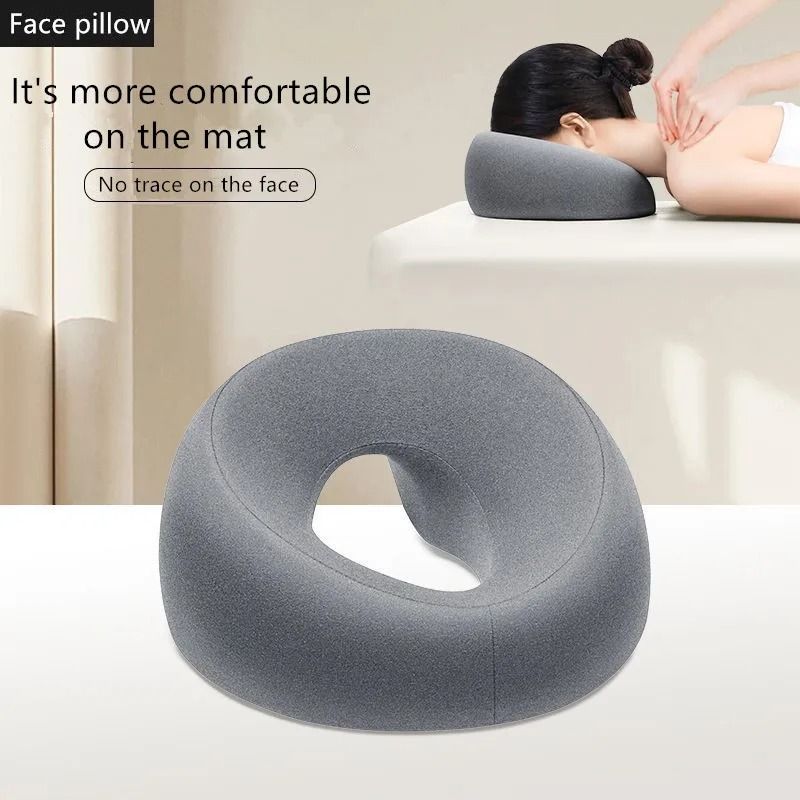 Ergonomic Memory Foam Lying Down Pillow for Face and Head Support