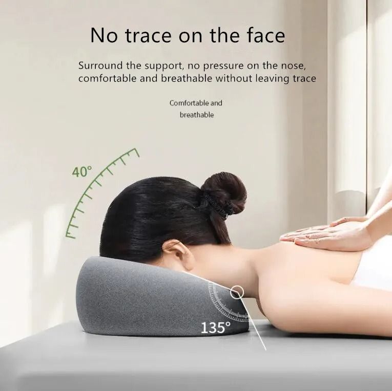 Ergonomic Memory Foam Lying Down Pillow For Face And Head Support 2