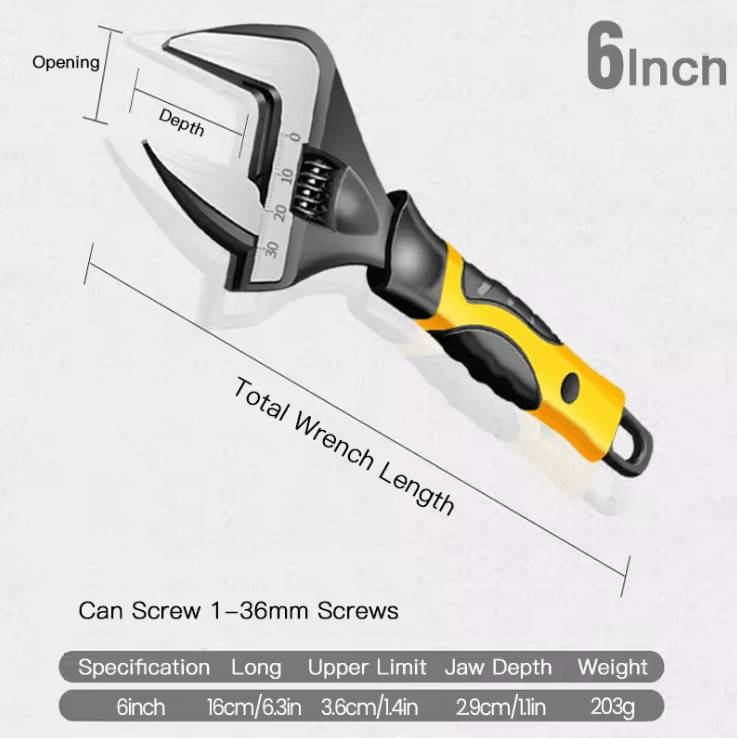 AIRAJ Adjustable Wrench Stainless Steel Universal Spanner For Plumbing And Household Repair 1