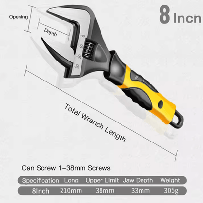 AIRAJ Adjustable Wrench Stainless Steel Universal Spanner For Plumbing And Household Repair 2